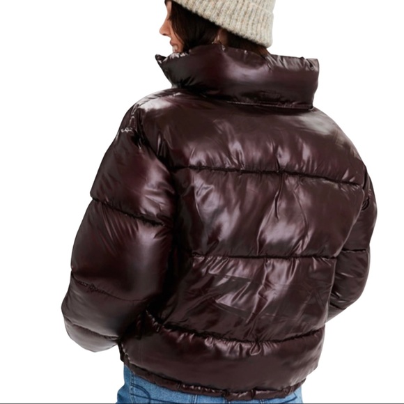 American Eagle Shiny Puffer Coat - Picture 2 of 6